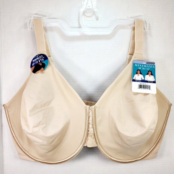 Vanity Fair Radiant Bra 42DDD Back & Side Smoothing Minimizer Back Closure Beige - Picture 1 of 7